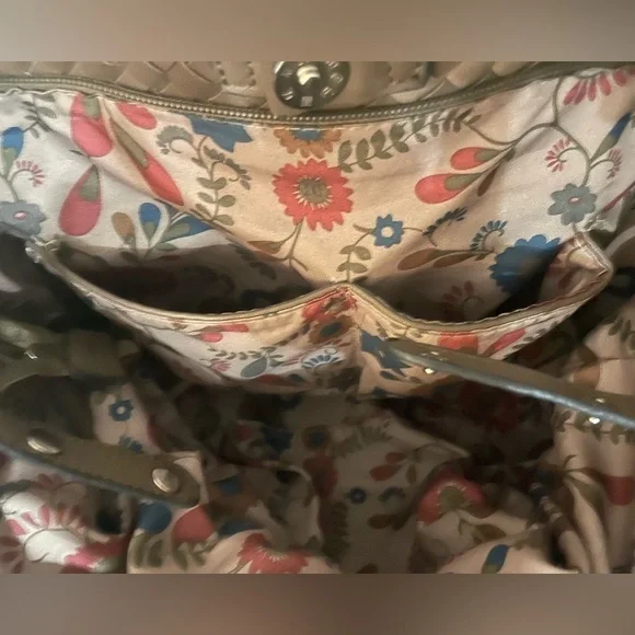 David Jones Basket Weave Brown Purse - Picture 2 of 10